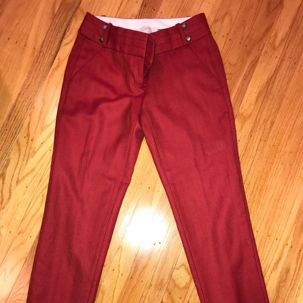 Loft Size 0 - Red Work pants
